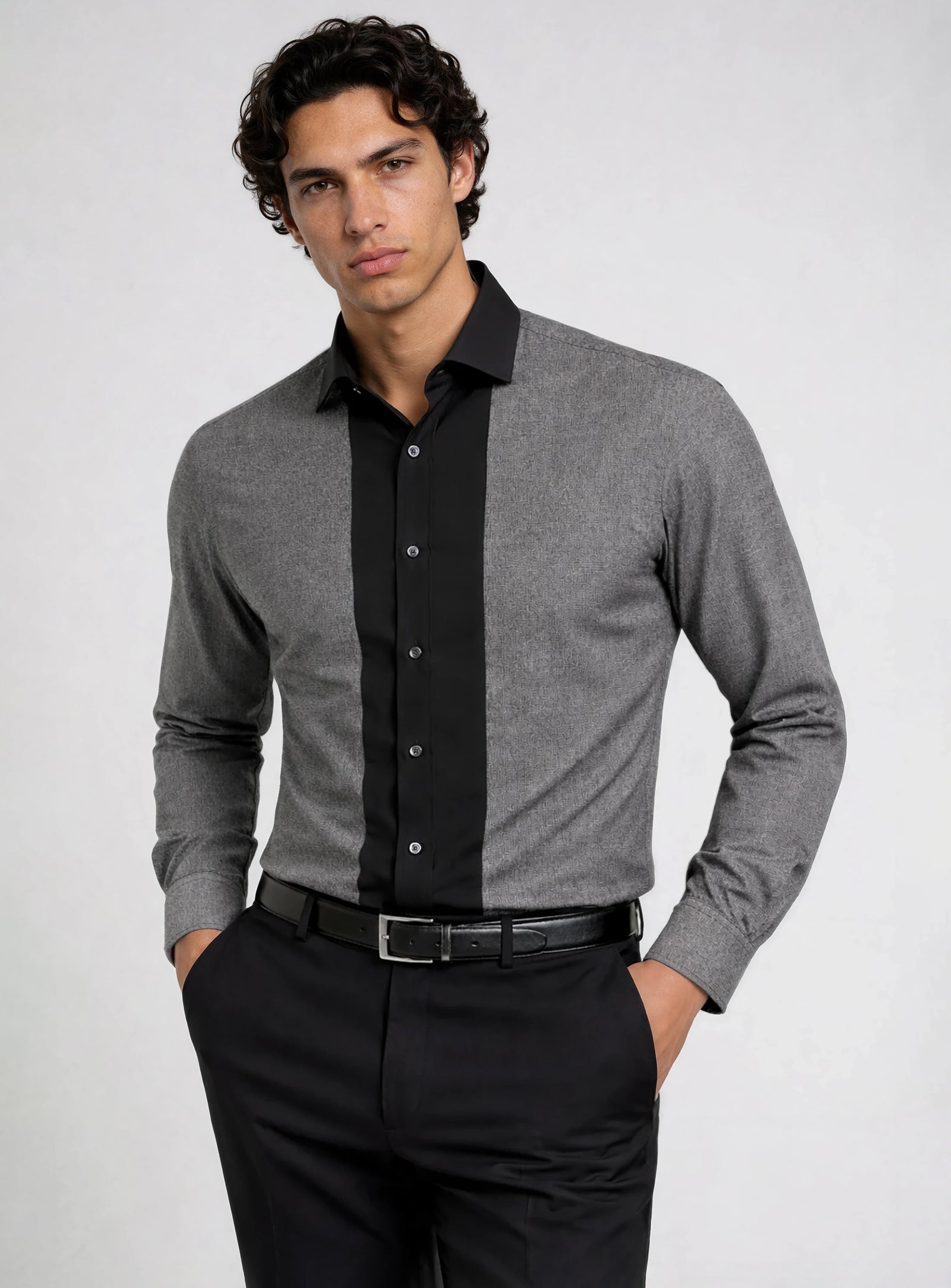 DONNY | Cotton Contrast Panel Shirt – Point Zero