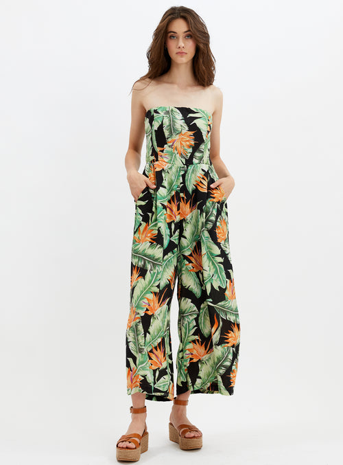 LAMA | Wide leg floral Jumpsuit ||LAMA | Combinaison fleurie jambe large