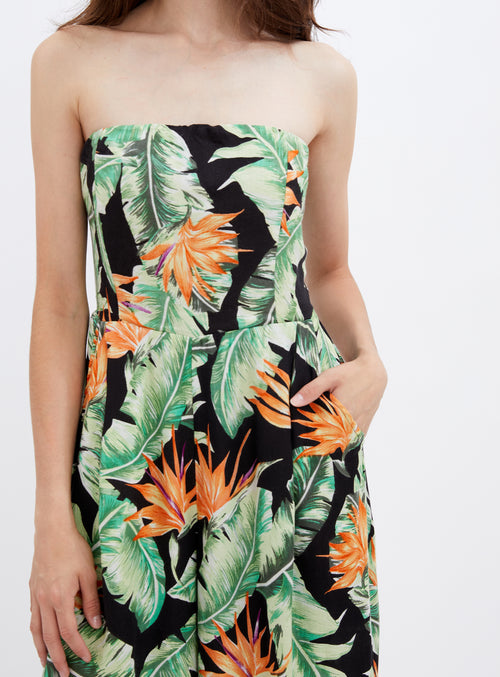 LAMA | Wide leg floral Jumpsuit ||LAMA | Combinaison fleurie jambe large