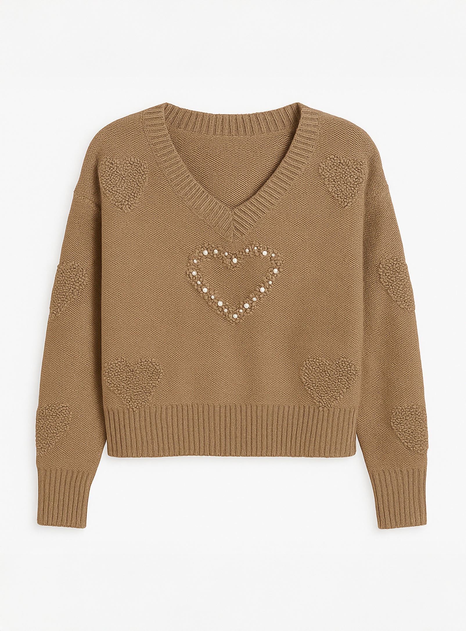 MAIRA | Heart Embellished Knit Sweater