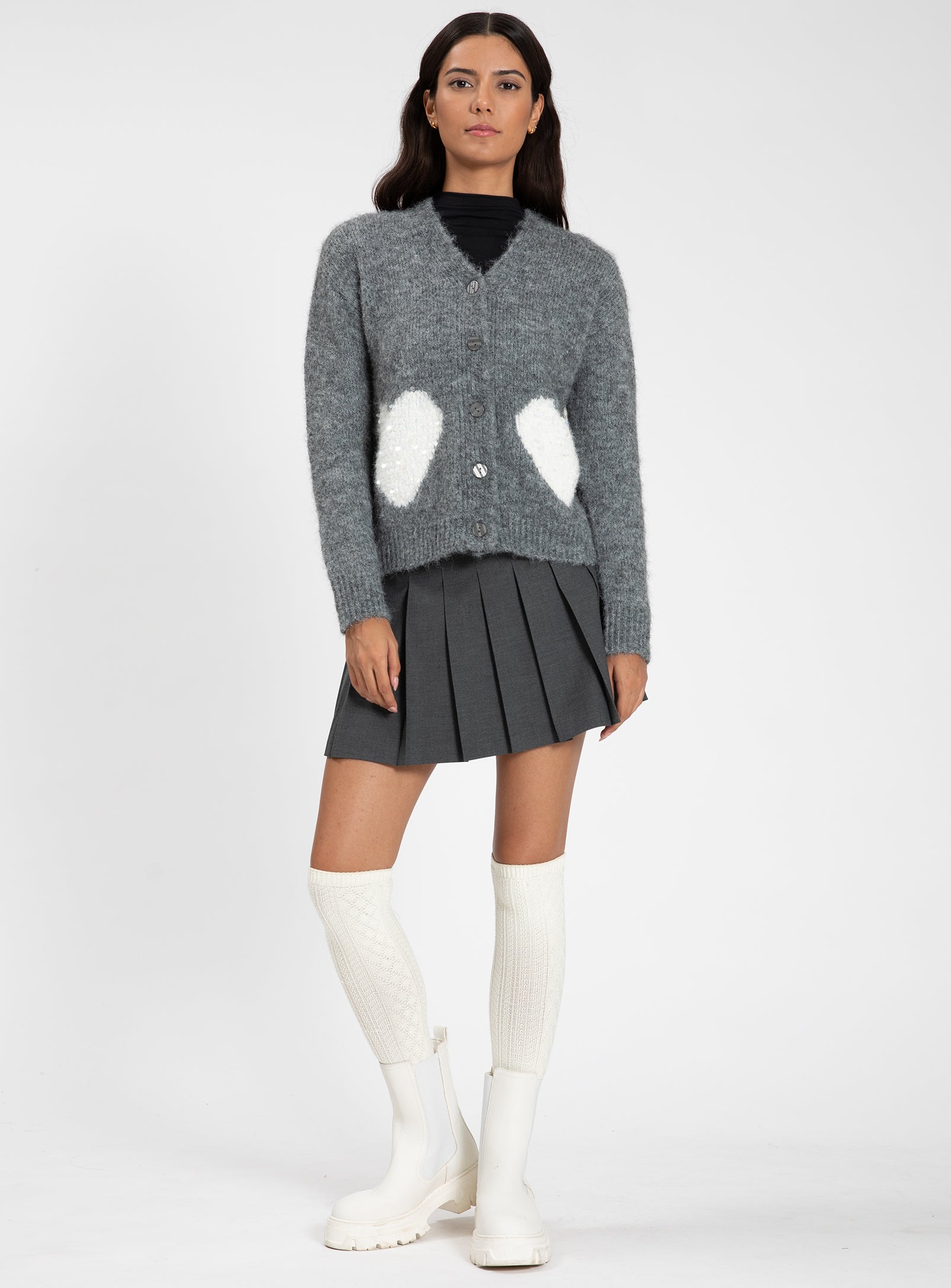 KYARA | Cardigan with Heart Motifs