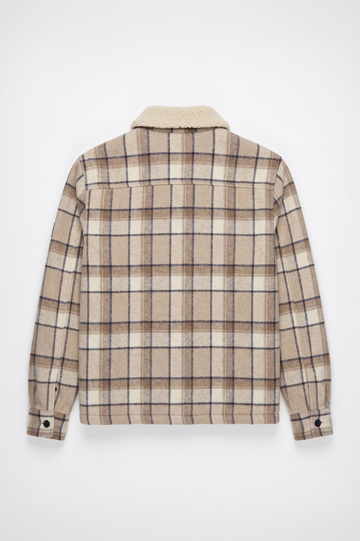 Dundas | Bonded Check Shirt Jacket With Sherpa Collar