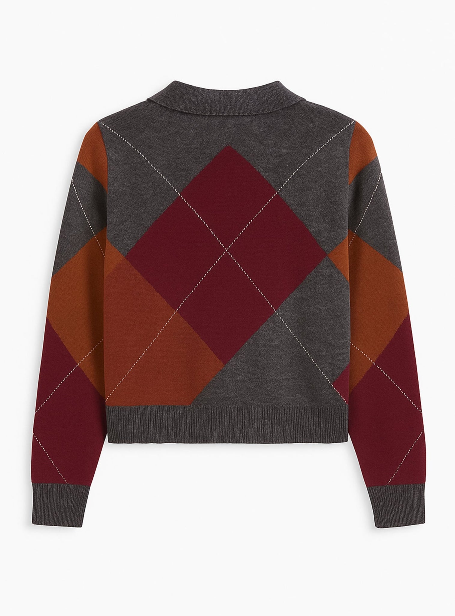 MARTA | Long-Sleeve Argyle Sweater