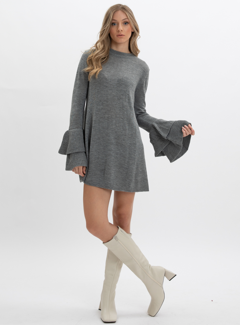 Bell sleeve sweater dress hotsell