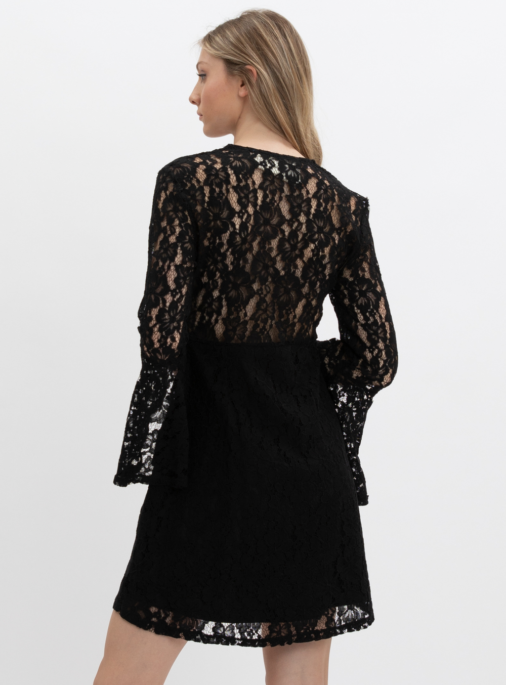 Designer black lace sales dress
