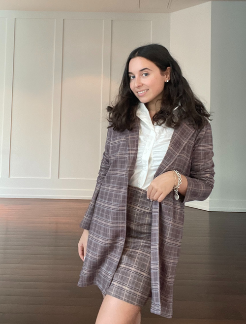 Plaid skirt 2025 with matching blazer
