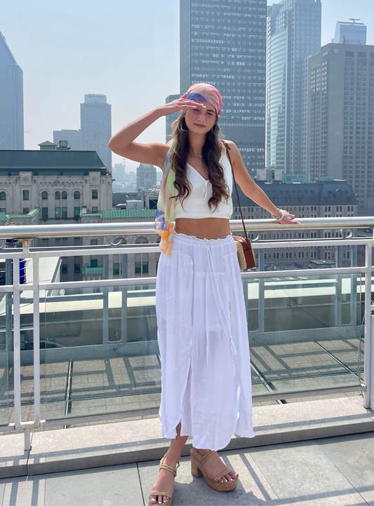 KAY | White Maxi Skirt ||KAY | Jupe Maxi Blanche