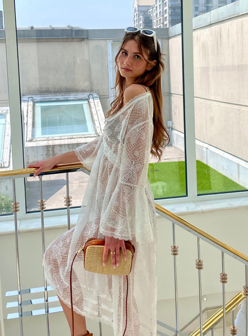 NYRA | White Fishnet Dress  || NYRA| Robe Blanche en Résille