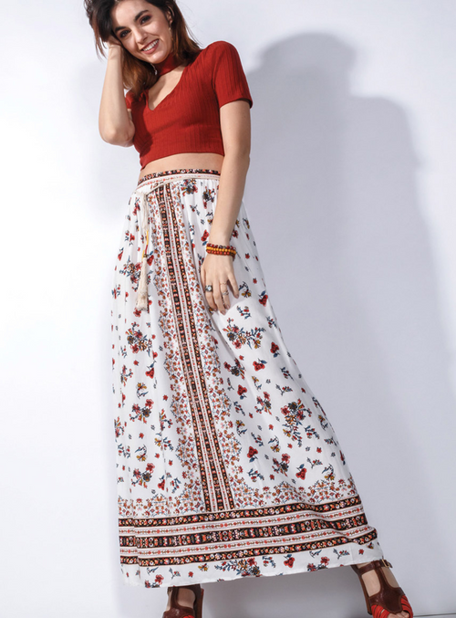 KYLIE | Printed Maxi Skirt || KYLIE | Jupe longue imprimée