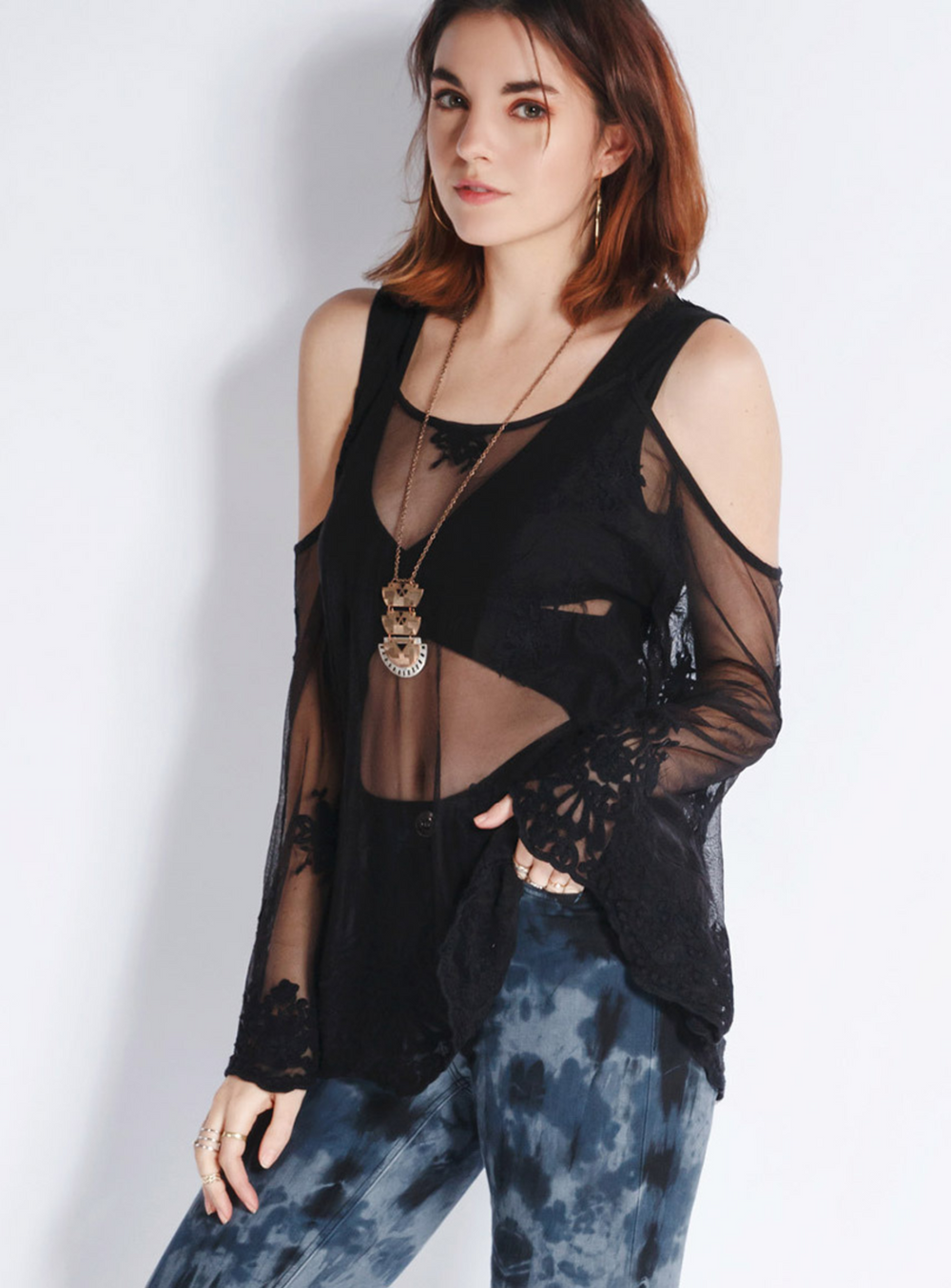 GILLY | Mesh Blouse || GILLY | Blouse en mailler