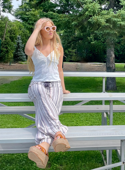 NIKKI | Vintage Striped Pants || NIKKI | Pantalon Rayé Vintage