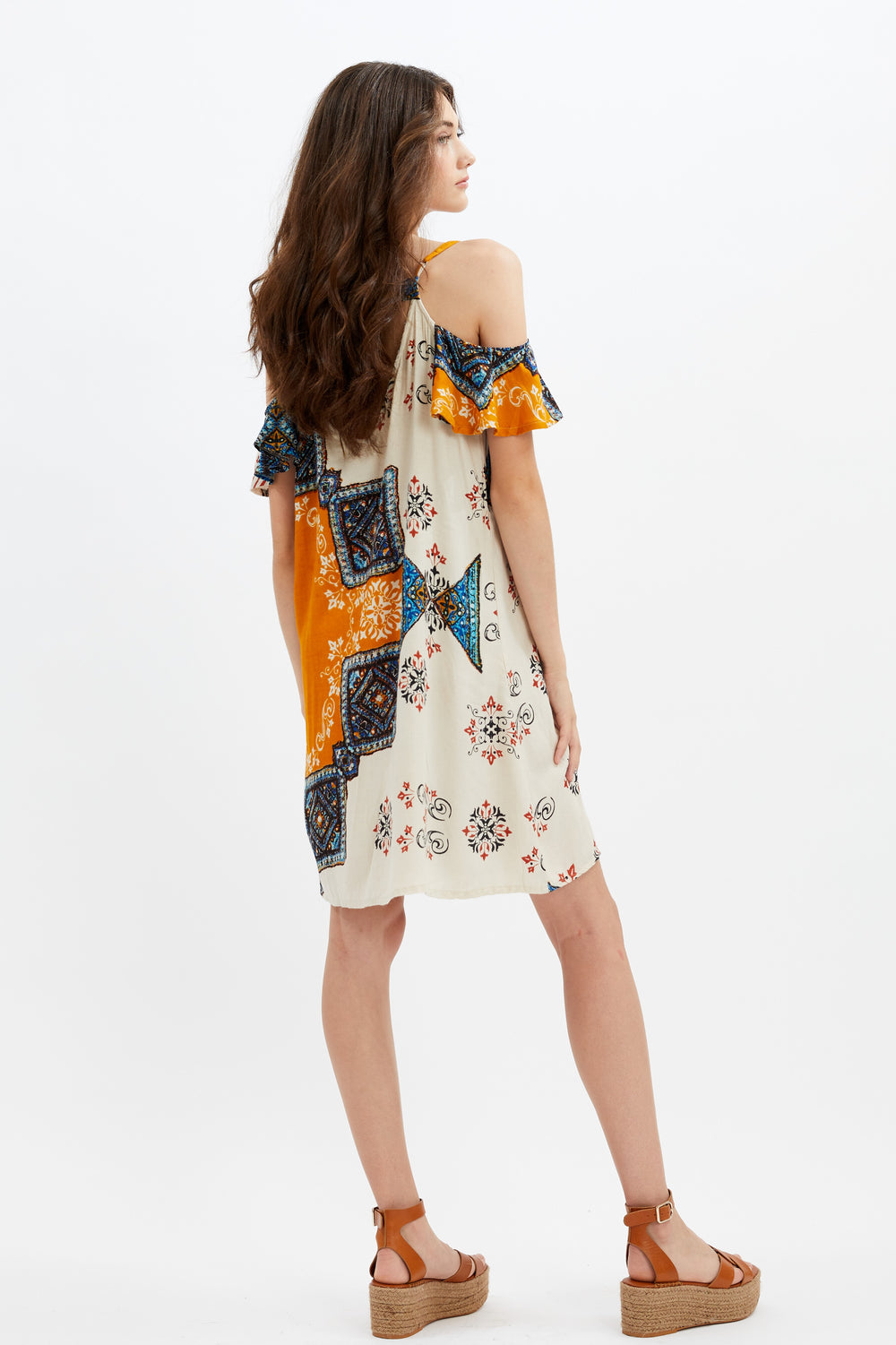 SKYLAR Cold Shoulder Ruffle Dress Point Zero