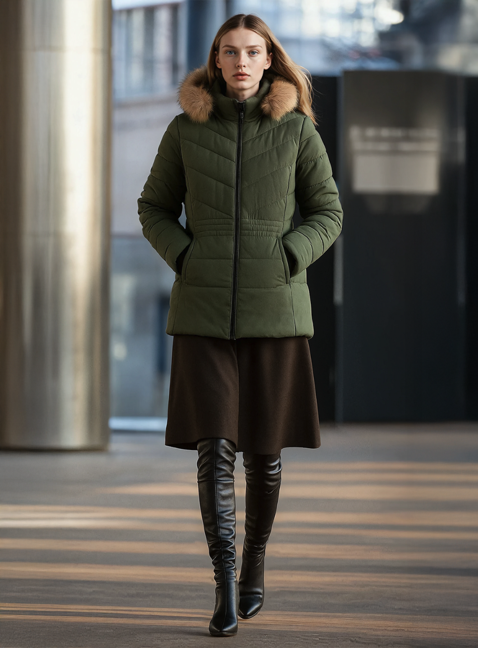 STELLINA | Blouson style aviateur à chevrons matelassés