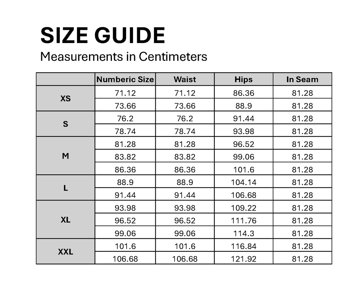 Size chart