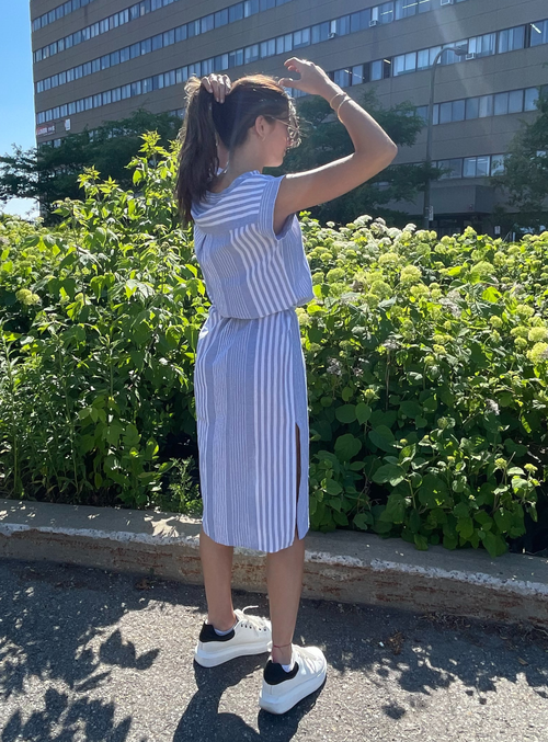 LAURIE| Striped Linen Summer Dress || LAURIE| Robe d'été en lin rayé