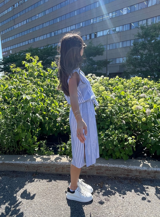 LAURIE| Striped Linen Summer Dress || LAURIE| Robe d'été en lin rayé