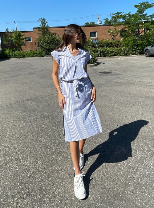 LAURIE| Striped Linen Summer Dress || LAURIE| Robe d'été en lin rayé