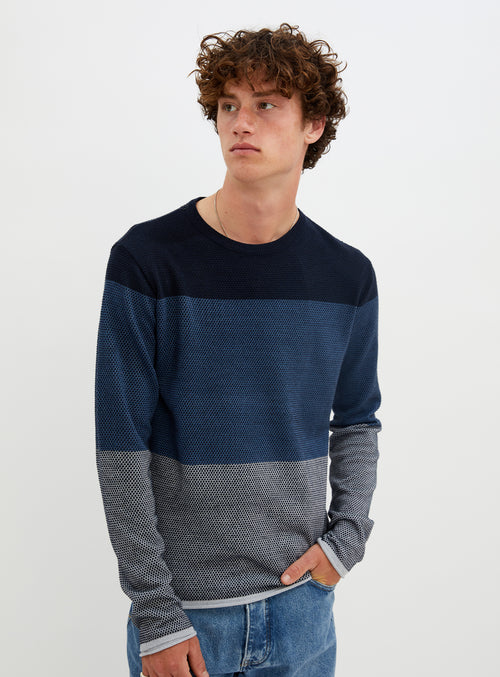 SOL FINE GAUGE STRIPE SWEATER Point Zero