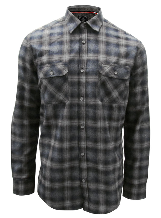 SIRE  | Semi-fit brushed checkered flannel overshirt|| SIRE |  Surchemise en flanelle à carreaux brossée semi-ajustée