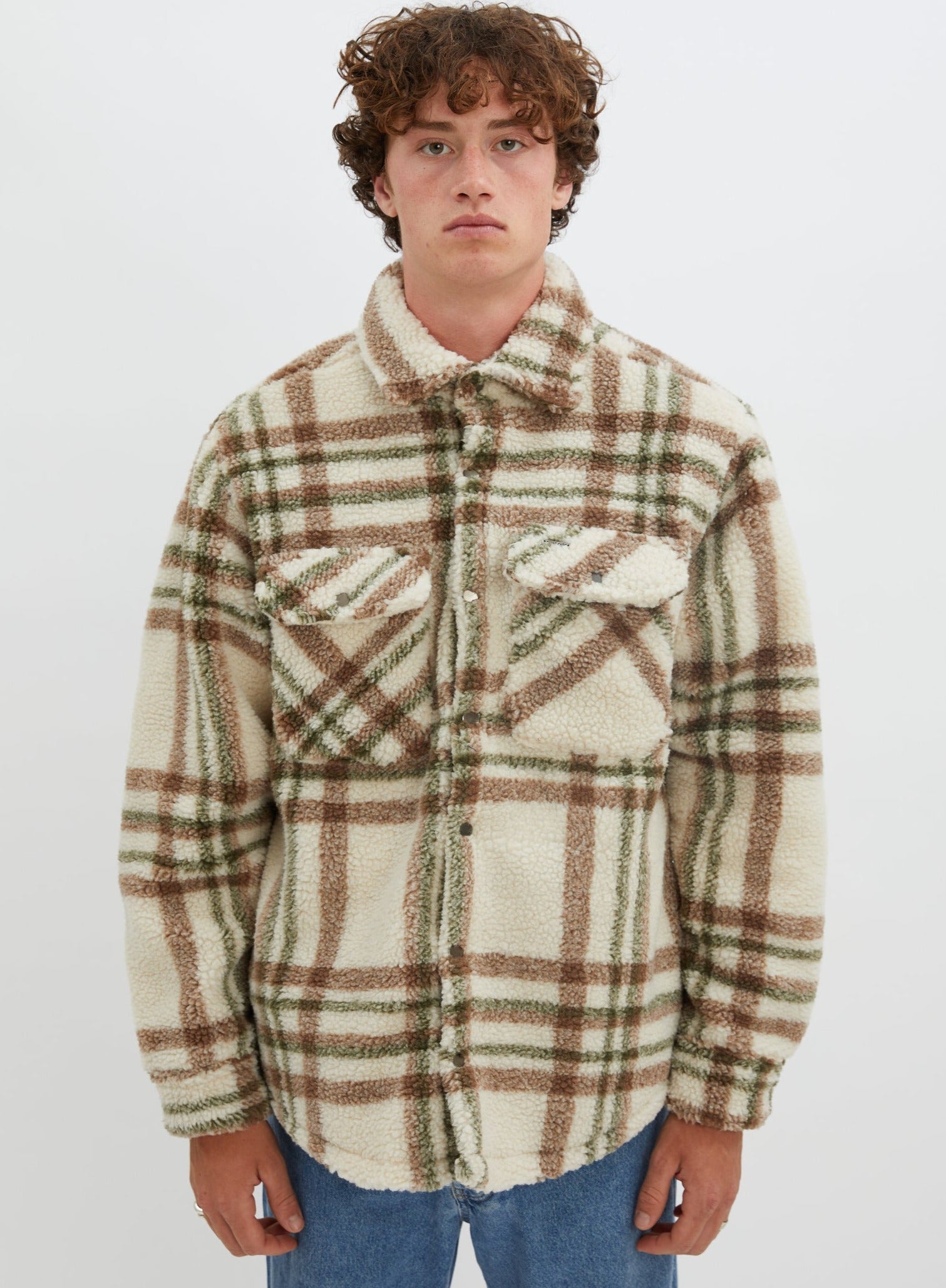 BONO | Checkered sherpa semi-fit over shirt