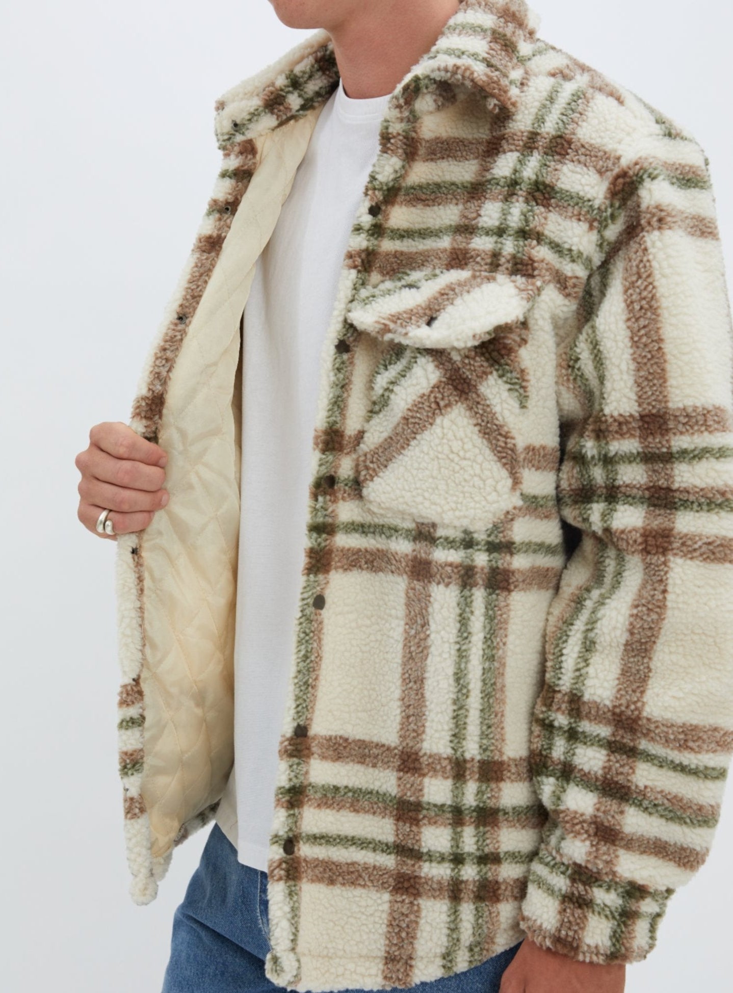BONO | Checkered sherpa semi-fit over shirt