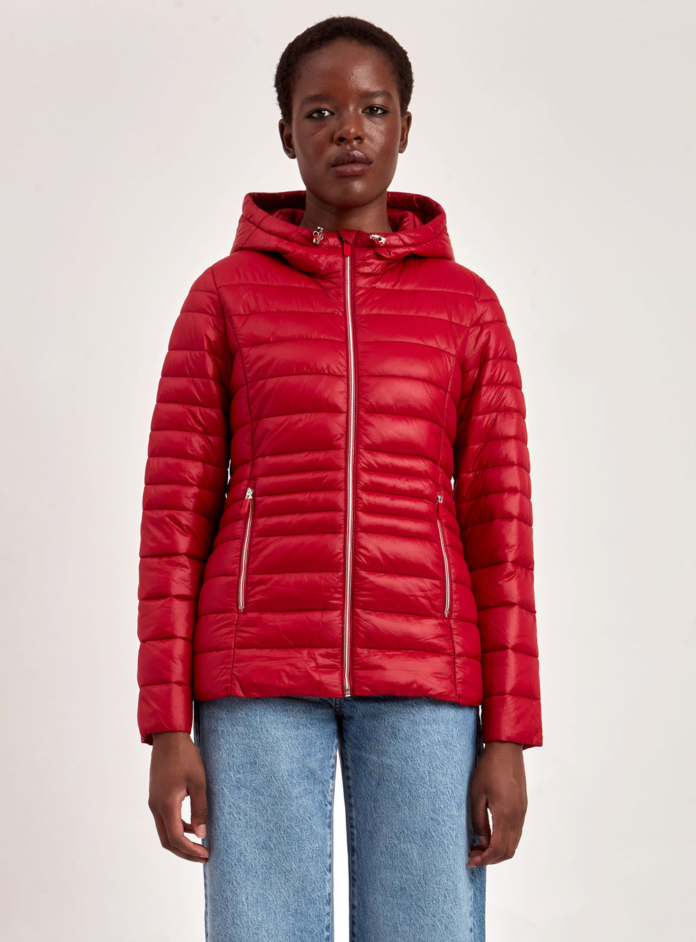 HOODED ULTRALIGHT PACKABLE JACKET-RED