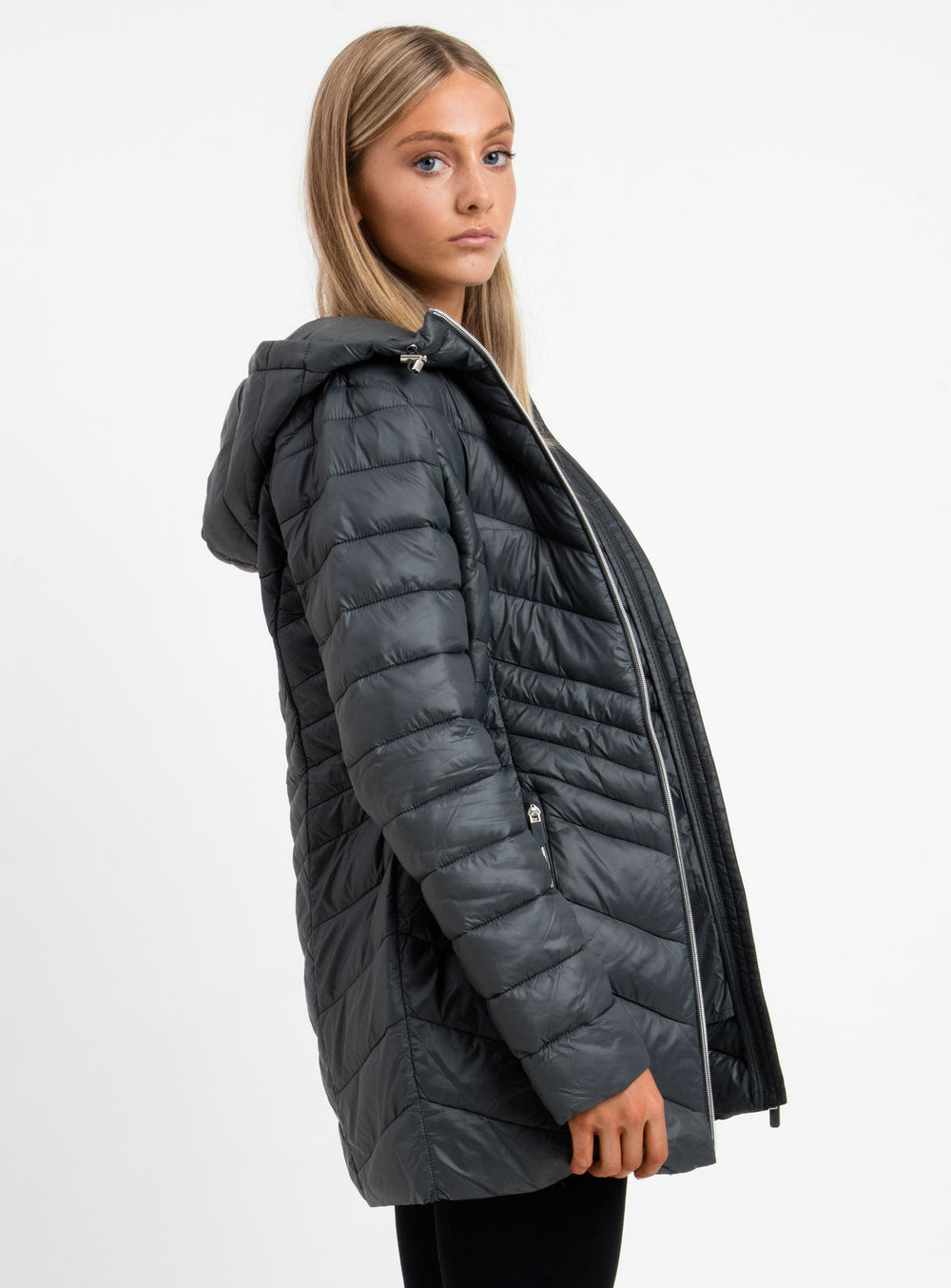 MARTEL | LONG PACKABLE ULTRALIGHT JACKET-FOG||MARTEL | MANTEAU LONG COMPRESSIBLE ULTRALÉGER-VOLONTÉ