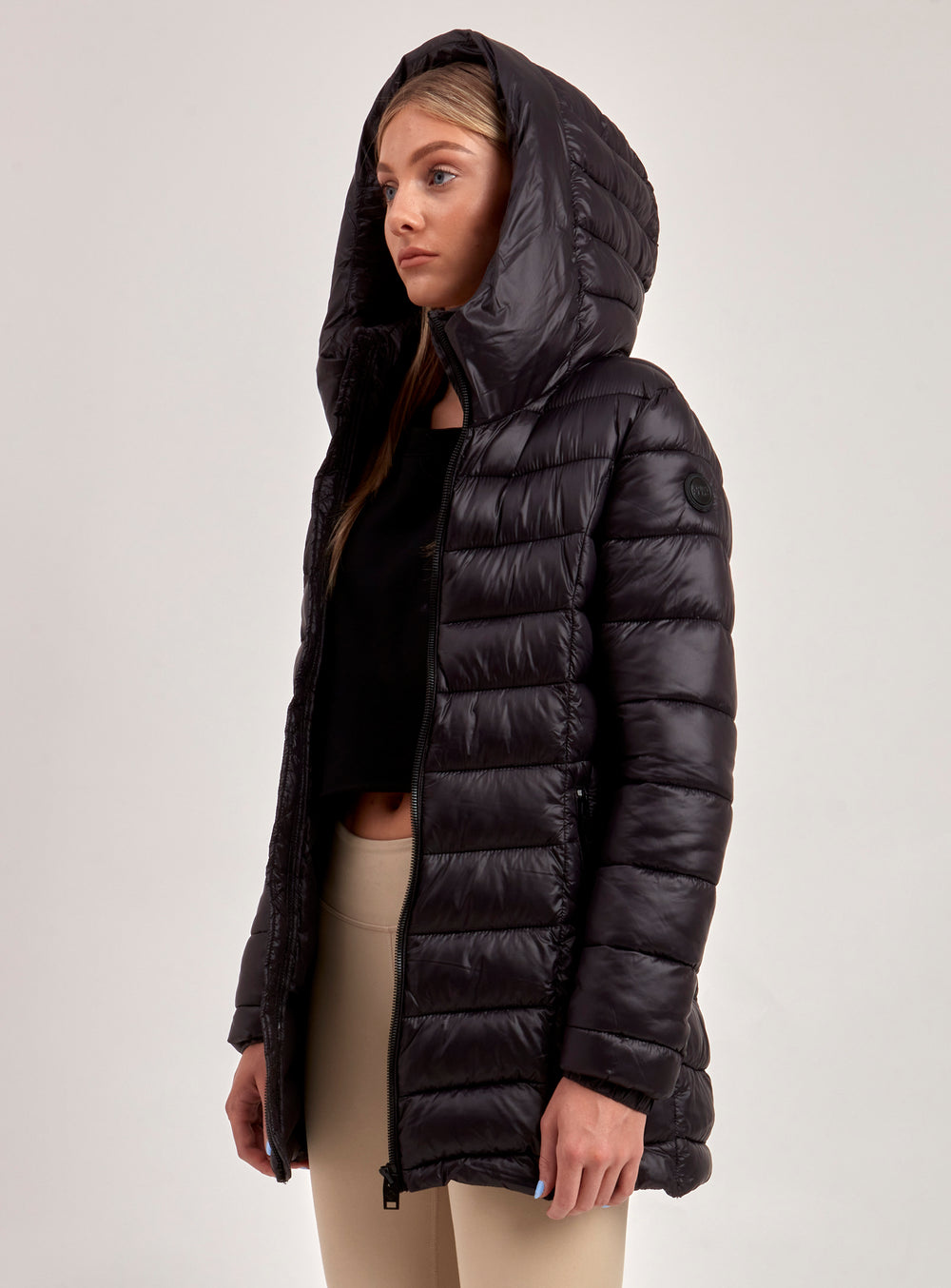 CLAUDIA | LONG MID-WEIGHT PUFFER COAT-BLACK||CLAUDIA | MANTEAU PUFFER LONG POIDS MOYEN-NOIR