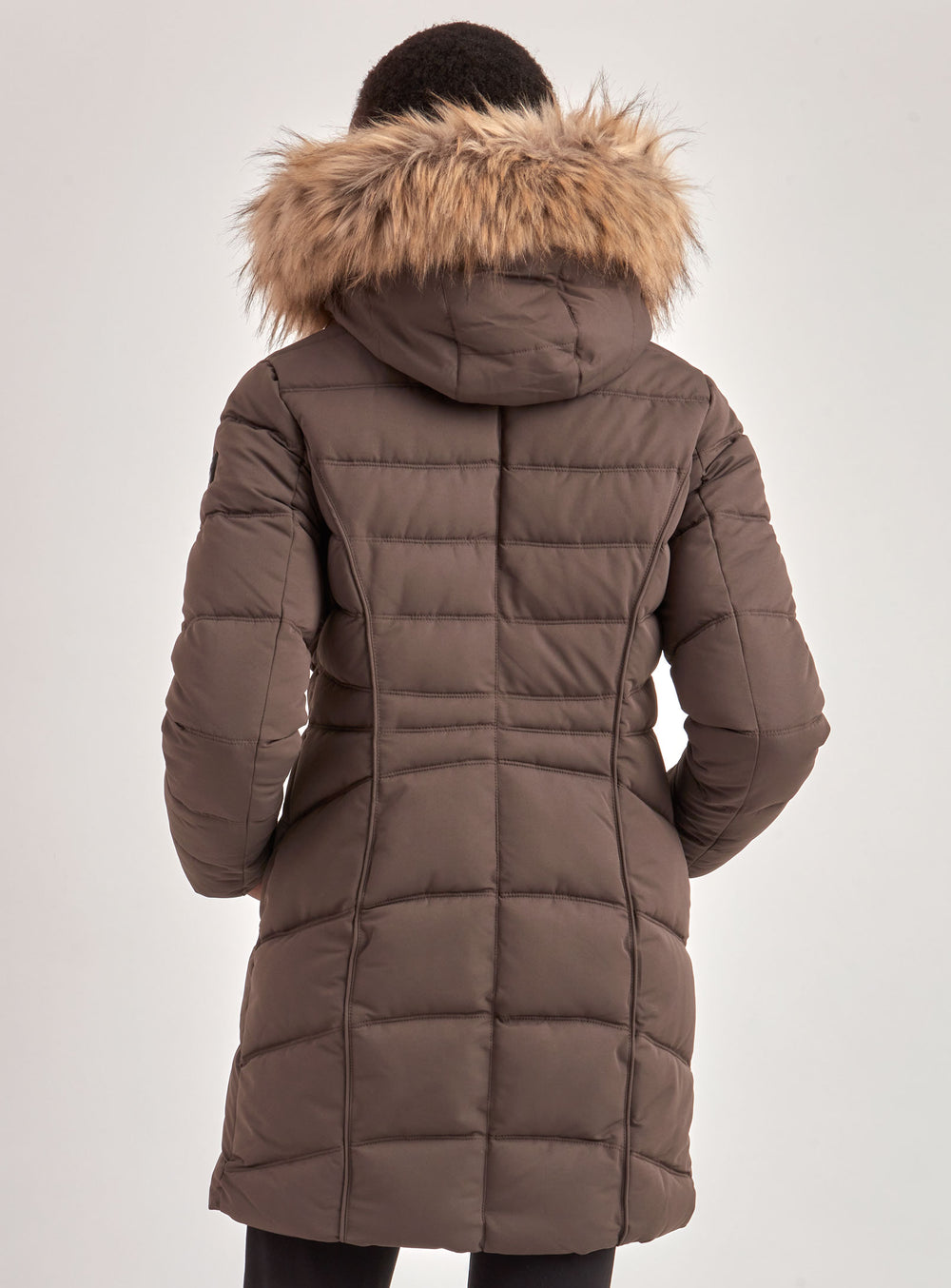 PAMELA | PARKA JACKET HOODED FAUX-FUR TRIM (-35°C)-MOCHA||PAMELA | MANTEAU À CAPUCHE FAUSSE-FOURRURE (-35°C)-MOKA