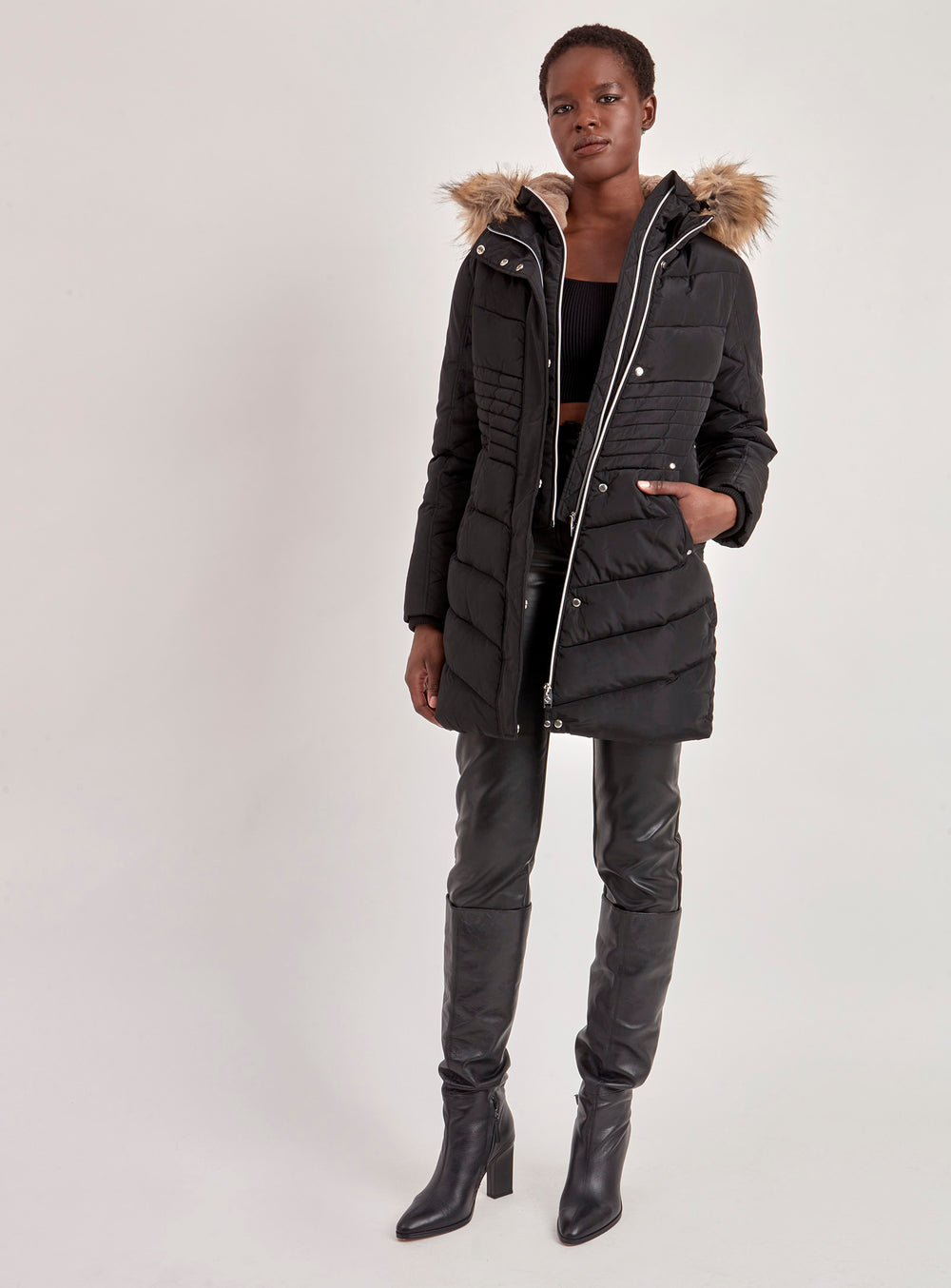 QUILTED JACKET-BLACK