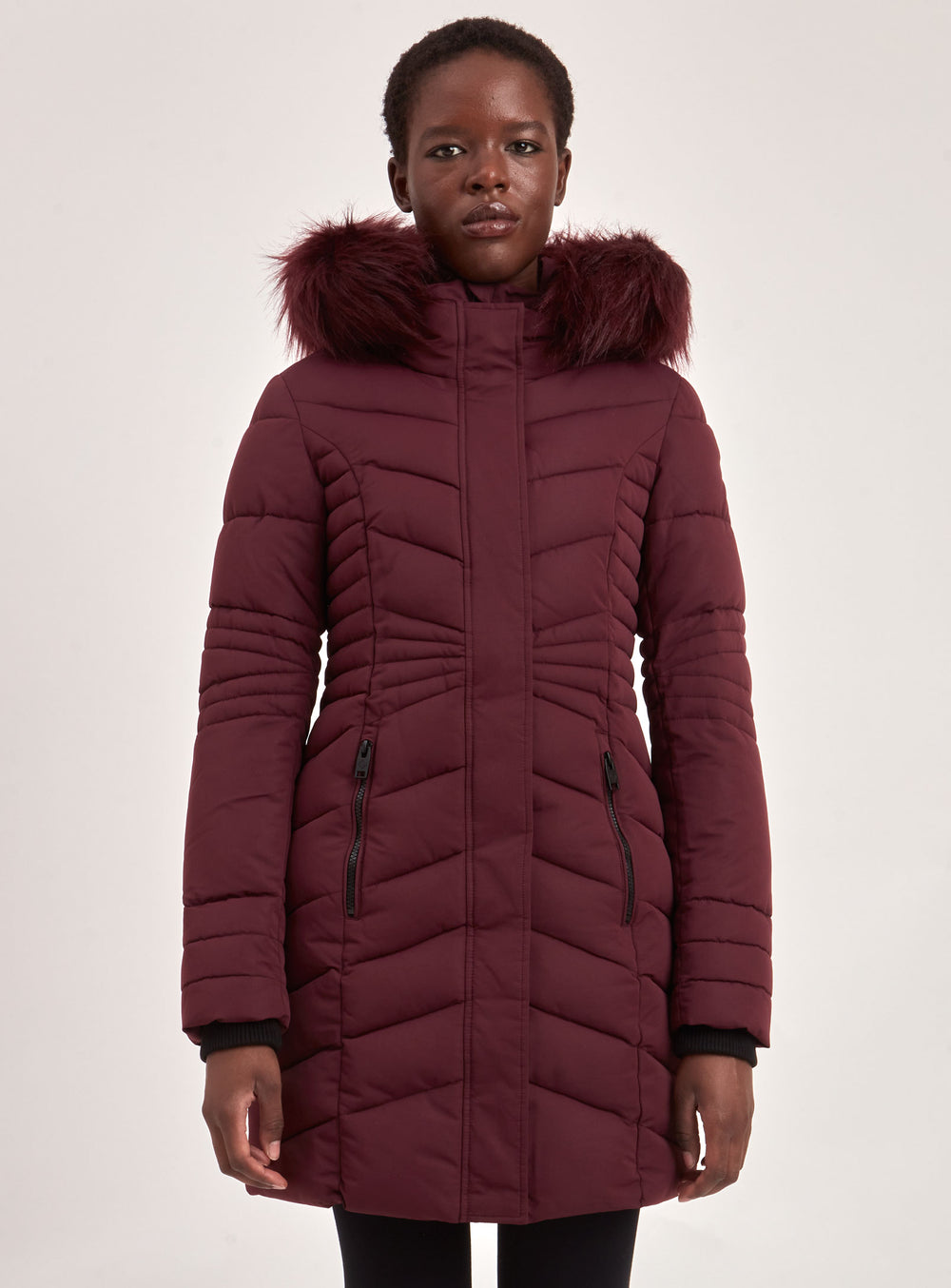 EMILY | PARKA JACKET WITH FAUX-FUR TRIM (-35°C)-CURRANT