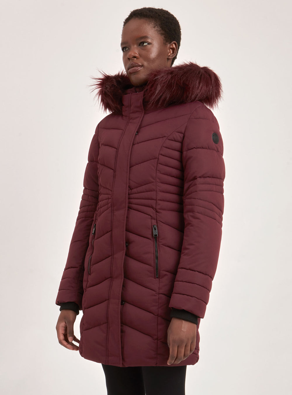 EMILY | PARKA JACKET WITH FAUX-FUR TRIM (-35°C)-CURRANT