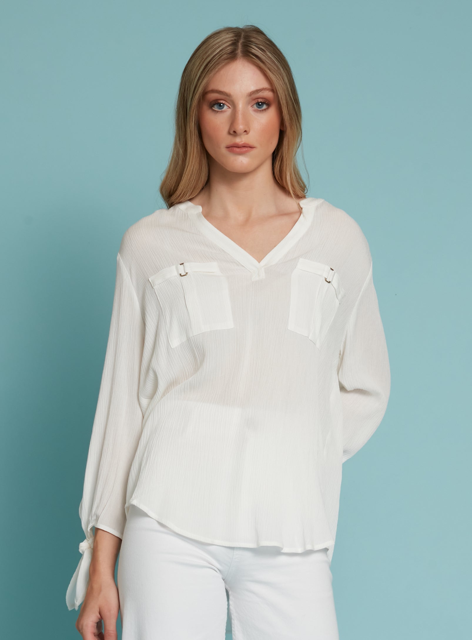 RILA | Semi-sheer white blouse – Point Zero Canada