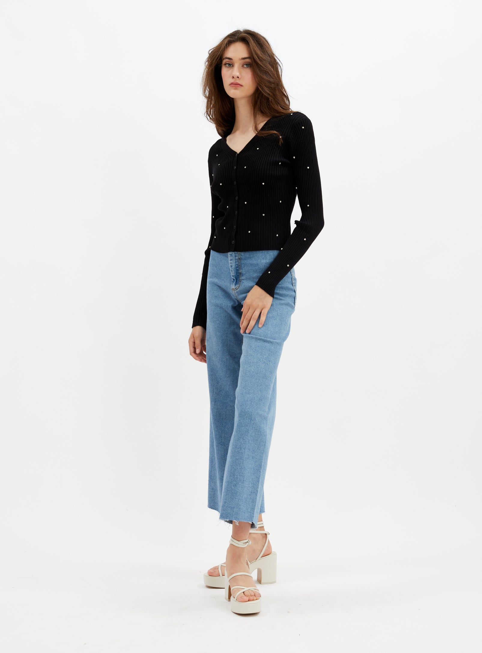 CHLOE | Rhinestone cardigan top
