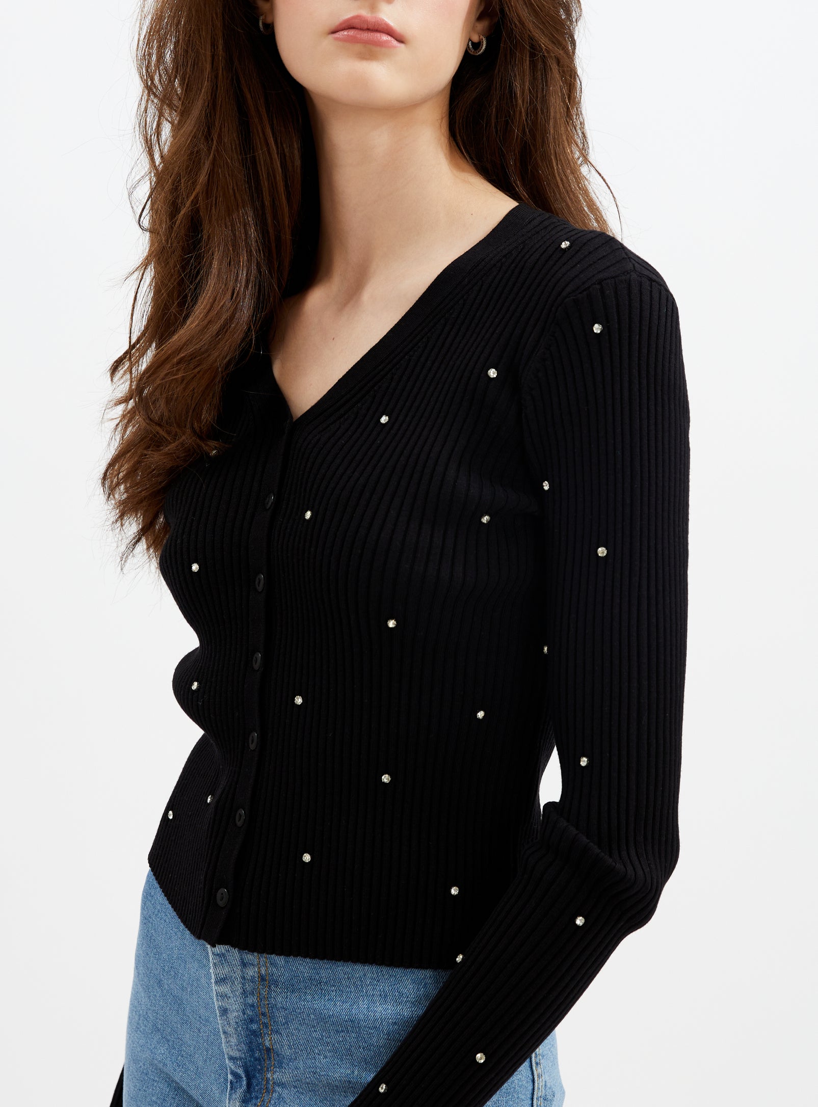 CHLOE | Rhinestone cardigan top