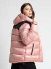 OVALIA | 2-TONES puffer with contrast yoke|| OVALIA | Doudoune zippée à capuche avec empiècement contrasté