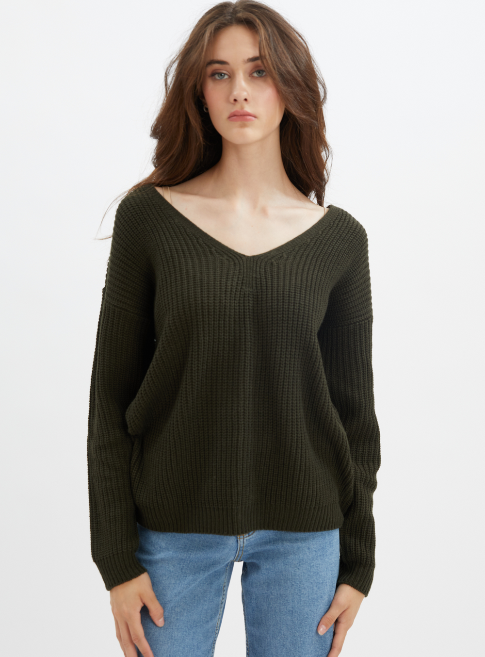 Low cut 2025 back sweater